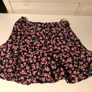 H&M Black Floral Mini Skirt